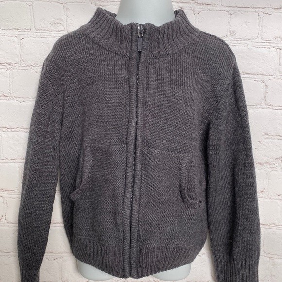 Basic Editions Super Soft Grandpa Zip-Up Knit Sweatshirt - Picture 1 of 5